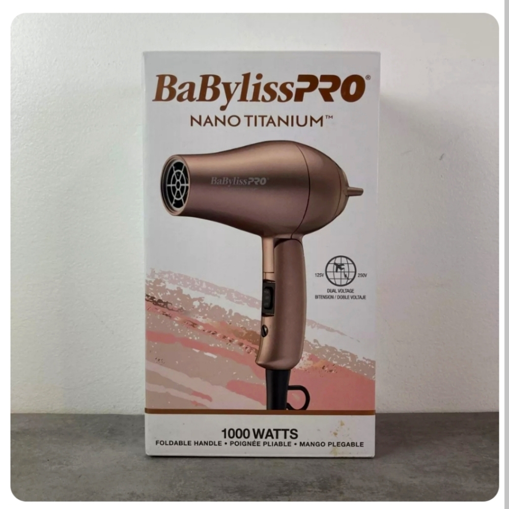 BABYLISS PRO Mini Travel Hair Dryer - Rose Gold New with Tags